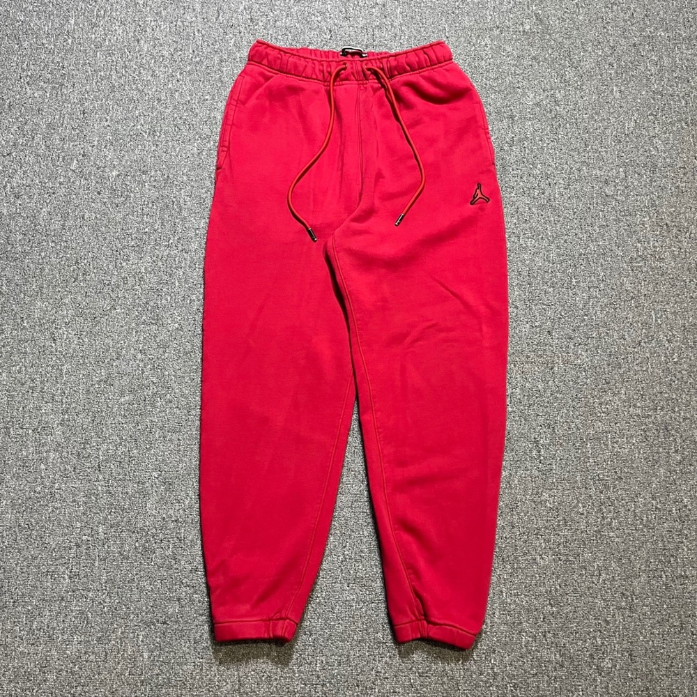 Jordan Fleece Sweatpants Size M Red Jumpman Logo‎ Joggers Athletic Gym